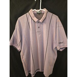 Ashworth Men's XL plum Striped Polo Shirt‎ 100% Cotton Short Sleeve Golf